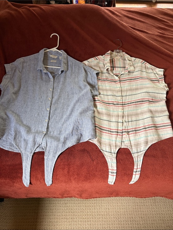 Original Weatherproof Vintage Tops - Two Weatherproof Vintage Short-Sleeve Button-Down Shirts - Casual Relaxed Fit